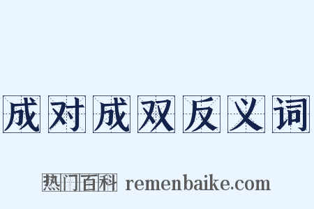 成对成双反义词是什么意思的图片